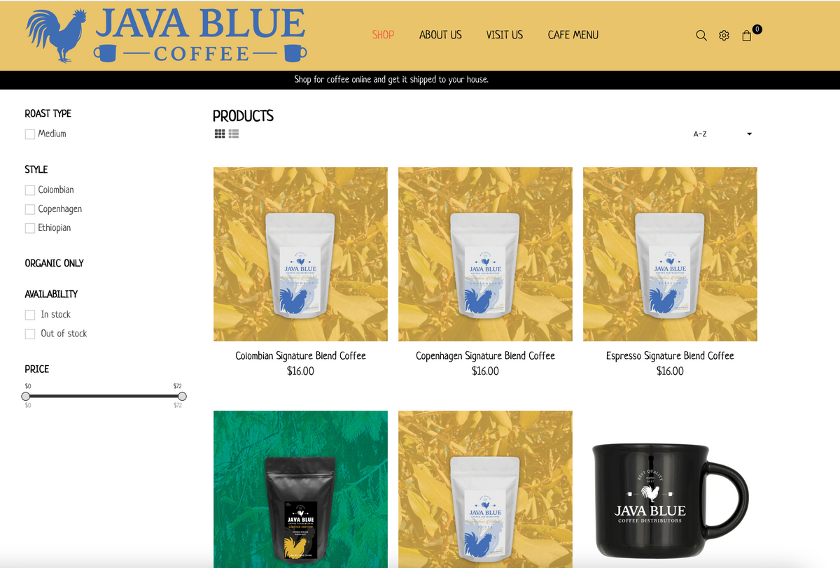 Welcome to our New Website!– javabluecoffee